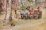 Carl Larsson Frukost under stora bjorken France oil painting artist